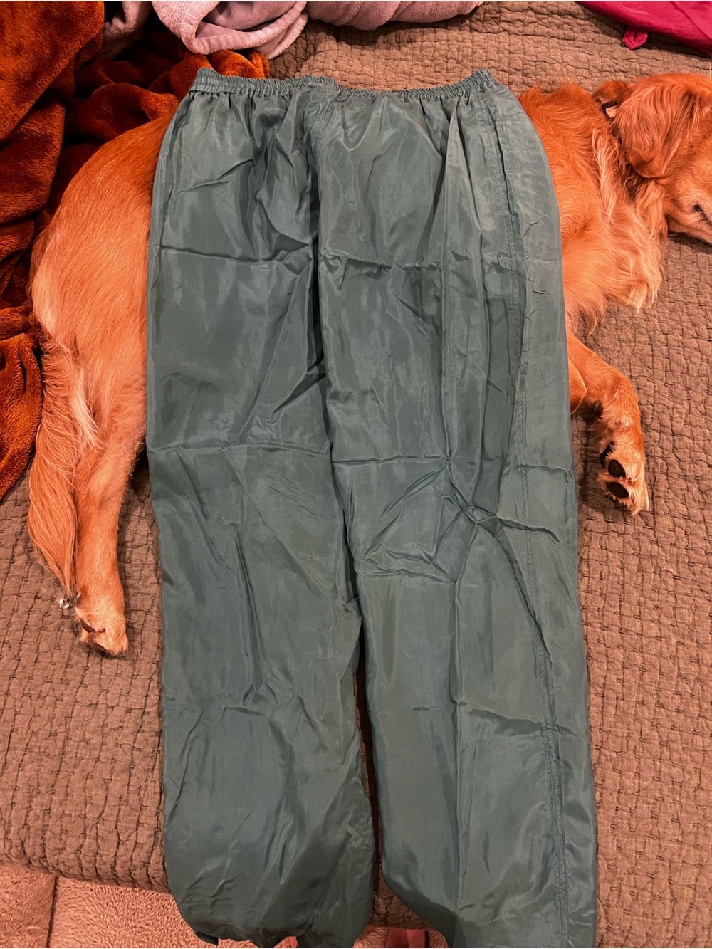 Green Lightweight Vintage Windbreaker Pants
